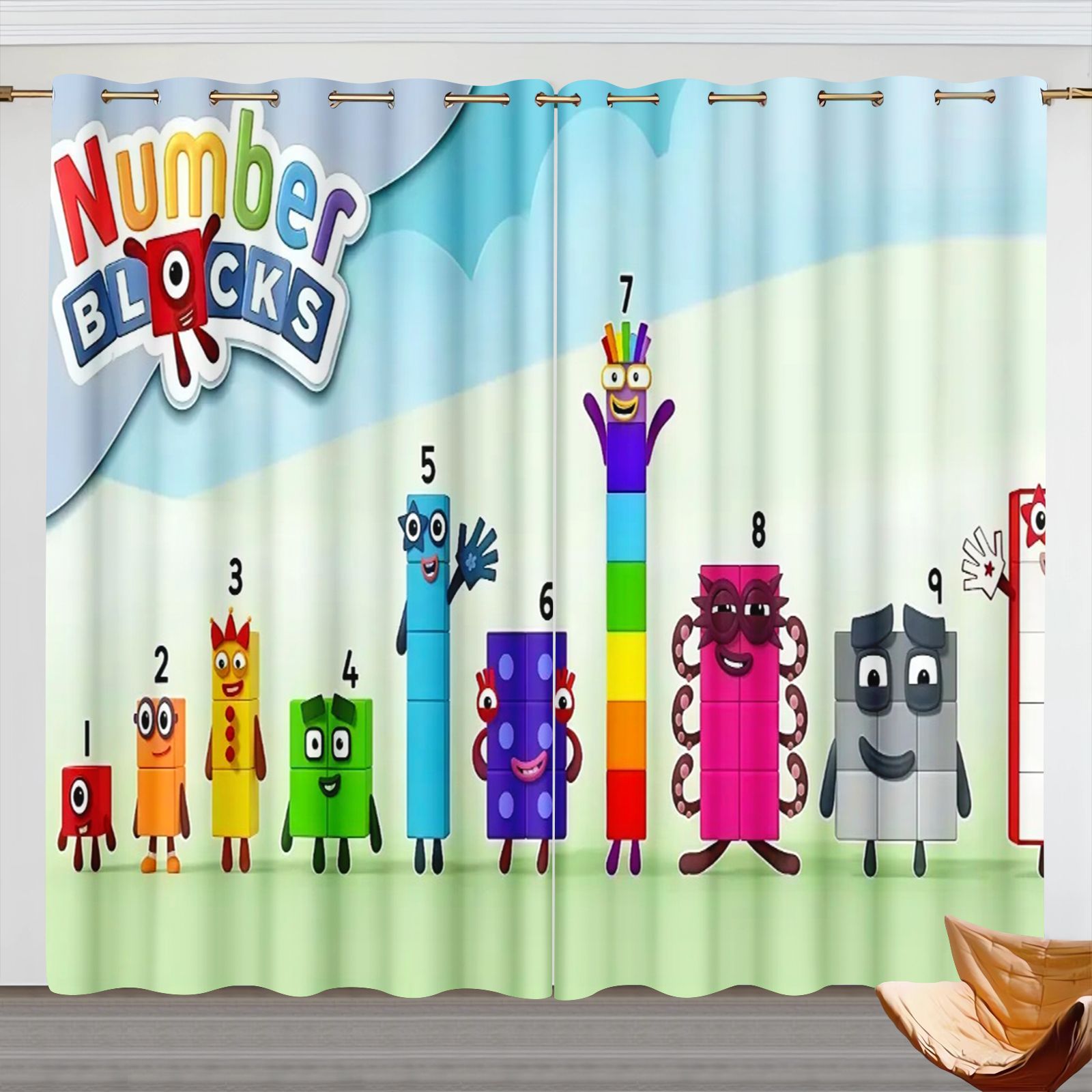 3D Printing Room - Tende con Personaggi Numberblocks, Tende Oscuranti