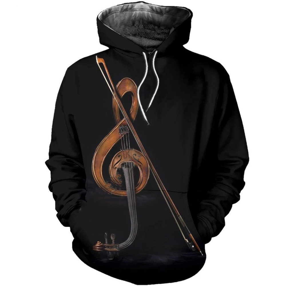 3D Printing Guitar - Felpa con Cappuccio Divertente con Stampa