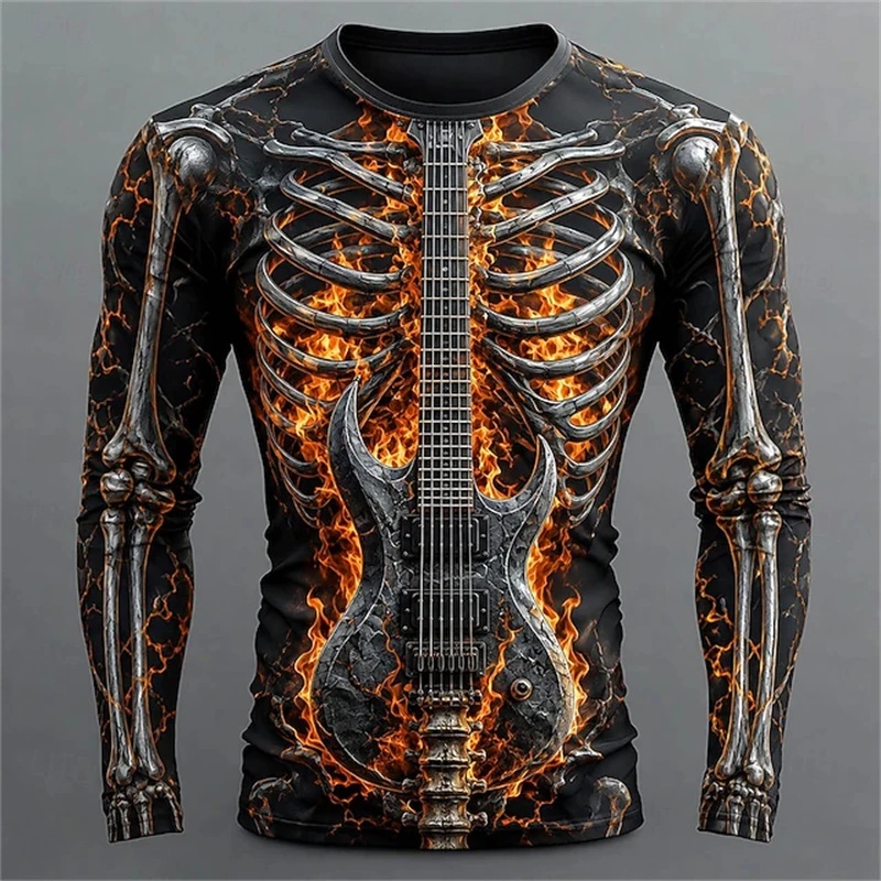 Nuova Maglietta a Maniche Lung - 3D Printing Guitar recensione e prezzo